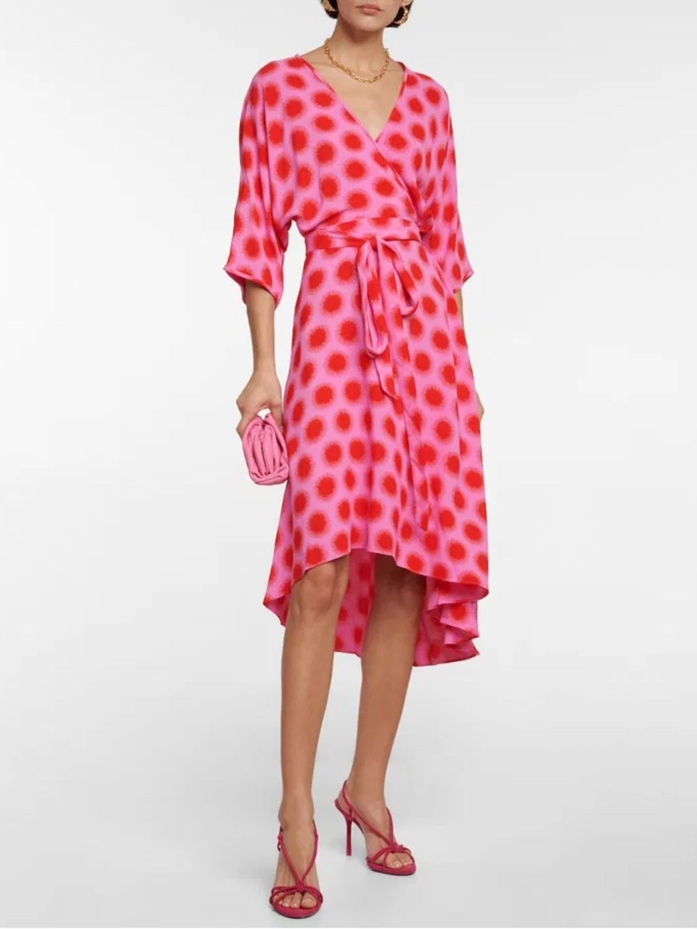 NWT Diane von Furstenburg size XL pink “Eloise” wrap dress